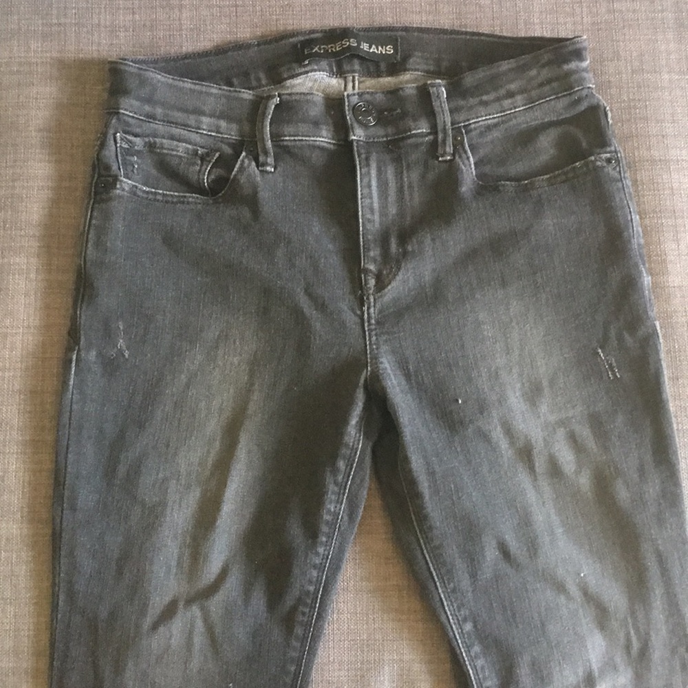 Express black bell bottom flare jean size 6s